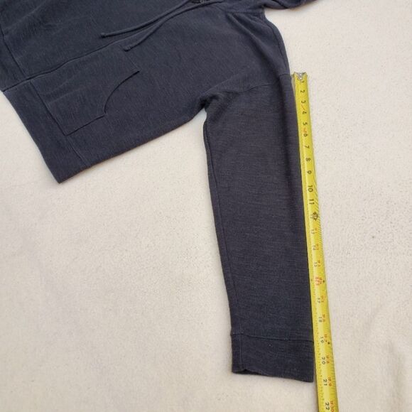 Old Navy Zip Up Hooded Black Textured  Sweatshirt - Picture 8 of 12